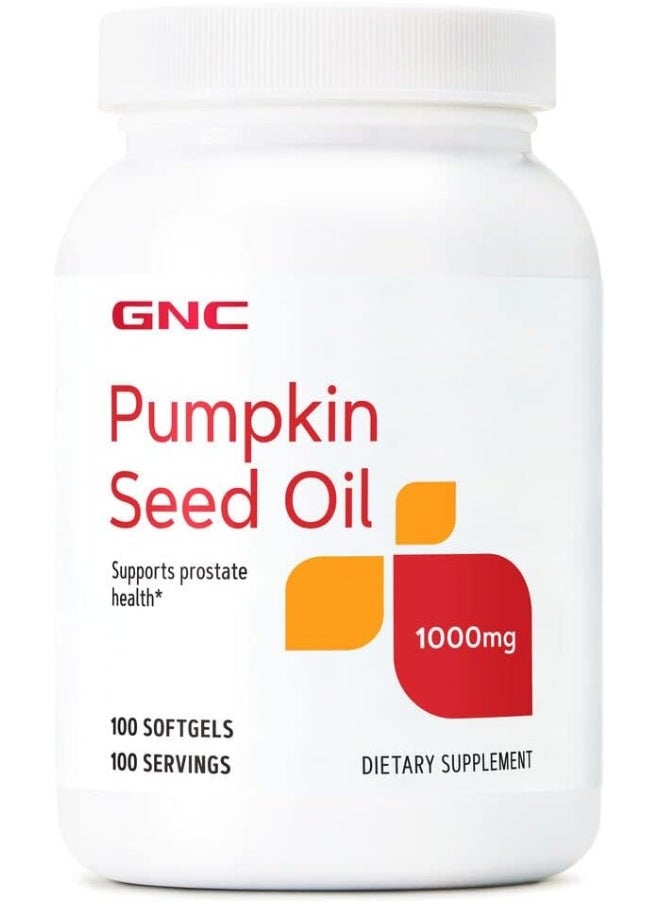 GNC Pumpkin Seed Oil 1000 Mg 100 Softgels 100 Servings  - Image 1