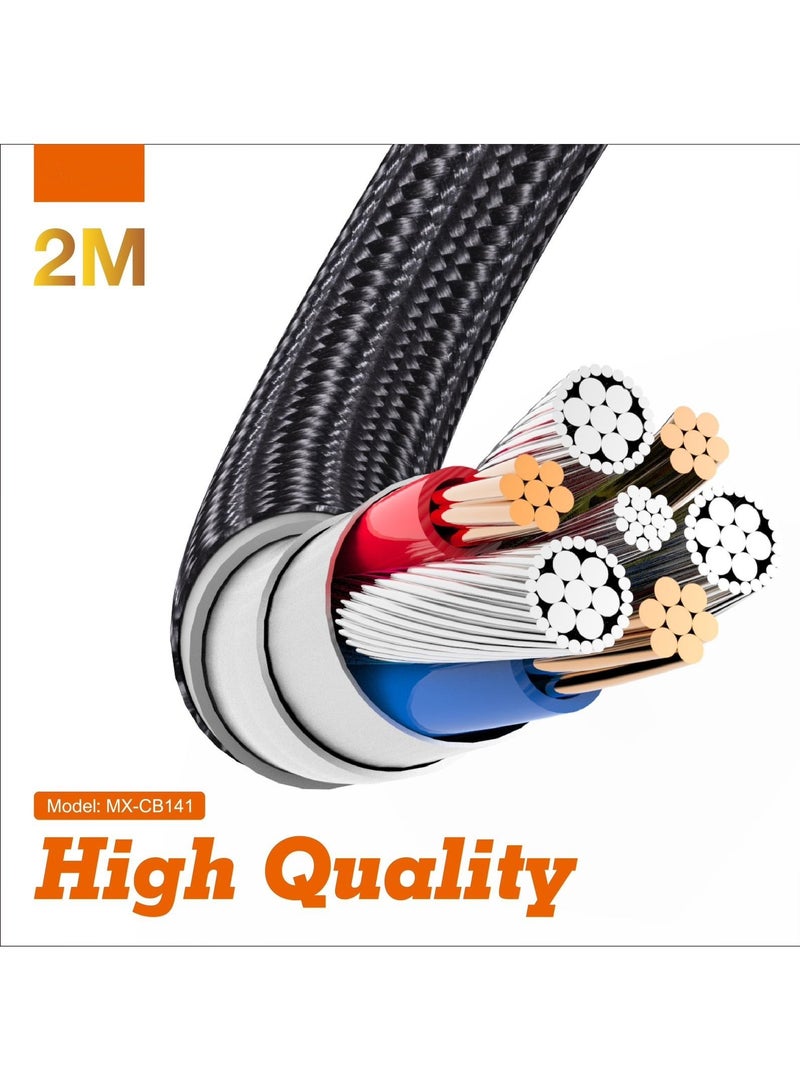 MOXOM 60W PD Type-c Cable 1Meter, Braided PD Fast charging Cable Type-C to Type-C MX-CB142 - Image 2