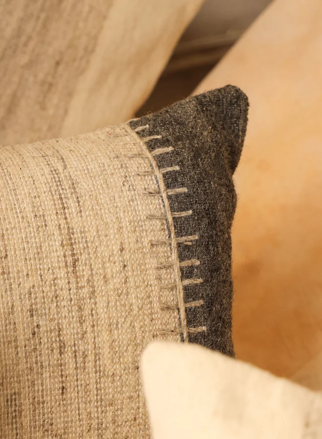 sanskrutihomes sanskrutihomes Plain Organic Cotton Cushion Cover - 45x45cm