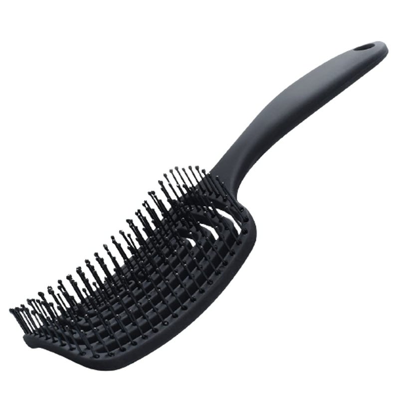 TOMATUS 1 Pcs Vent Brush AntiStatic Curved Vent Hair Comb Massager Hair Brush Flex Styling Blow Drying Glide Salon Hairdressing Tool for Hair Detangler Black - Image 1