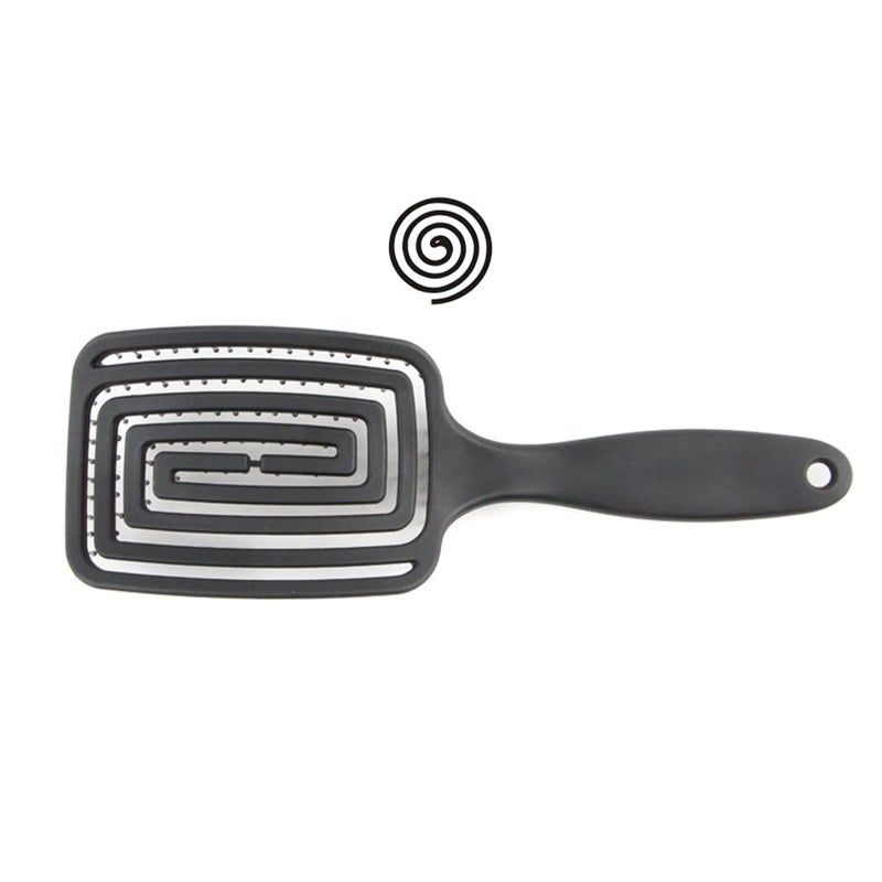 TOMATUS 1 Pcs Vent Brush AntiStatic Curved Vent Hair Comb Massager Hair Brush Flex Styling Blow Drying Glide Salon Hairdressing Tool for Hair Detangler Black - Image 5