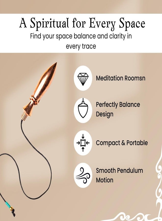 Plus Value Deluxe Copper Plated Metal Dowsing Pendulum for Reiki Crystal Chakra Healing Dowser Yes No Answers Prediction (4 Premium Charts & Jute Bag) - Image 2
