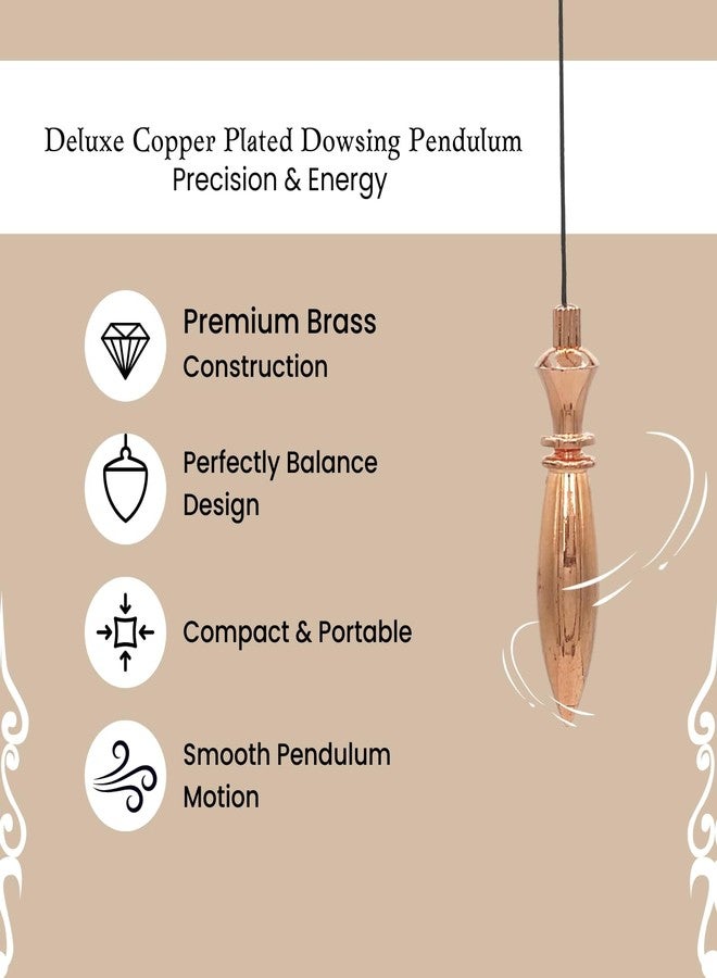 Plus Value Deluxe Copper Plated Metal Dowsing Pendulum for Reiki Crystal Chakra Healing Dowser Yes No Answers Prediction (4 Premium Charts & Jute Bag) - Image 5