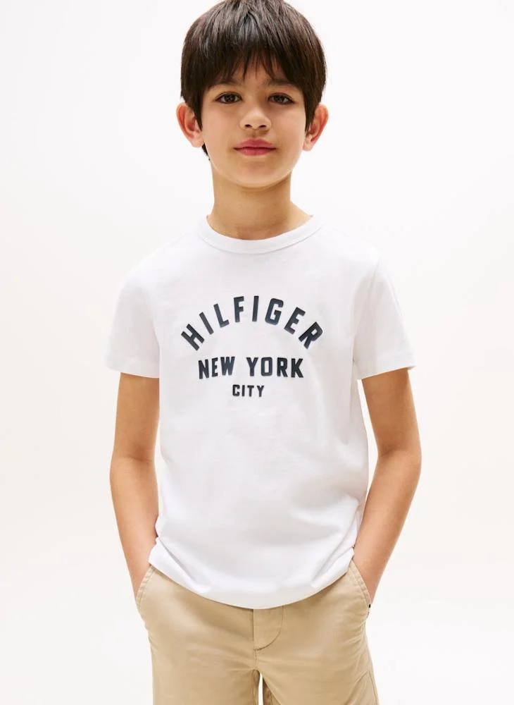 تومي هيلفيغر Kids Graphic Print Crew Neck T-Shirt