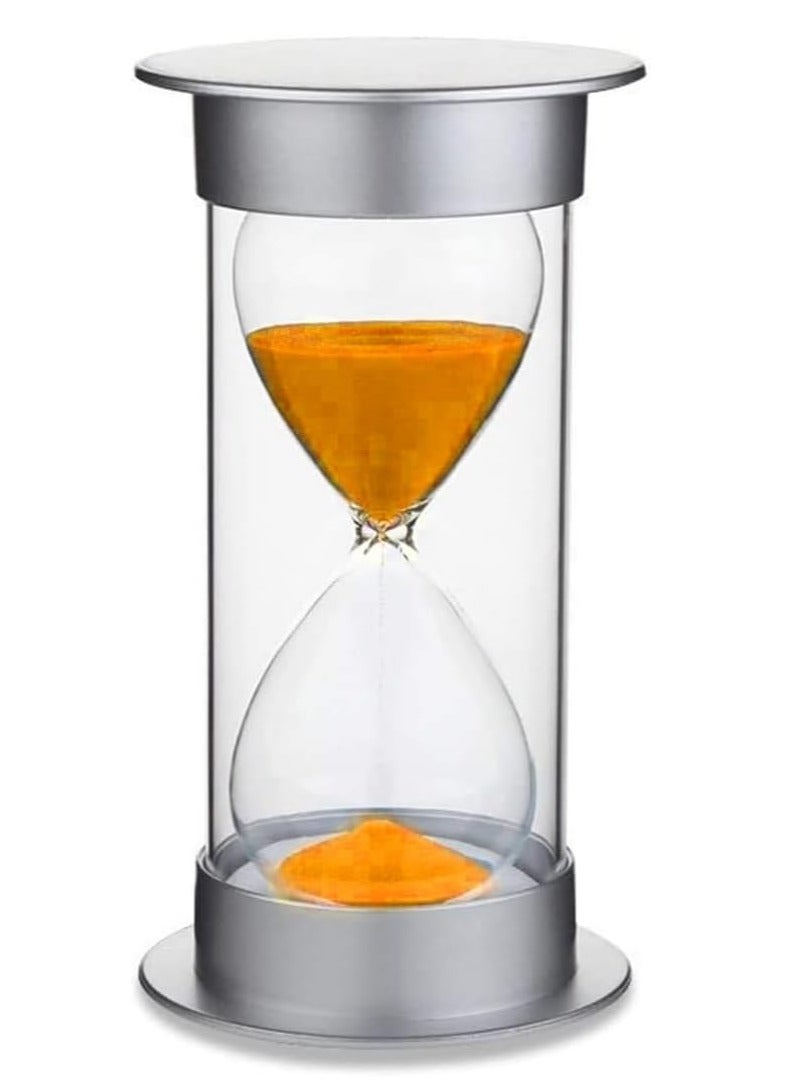Rubik Sand Timer, 30 Minutes Creative Vintage Decorative Hourglass for Home Office Kitchen Decoration Ideal Gift for Kids & Adult (Orange/Silver)  - Image 1