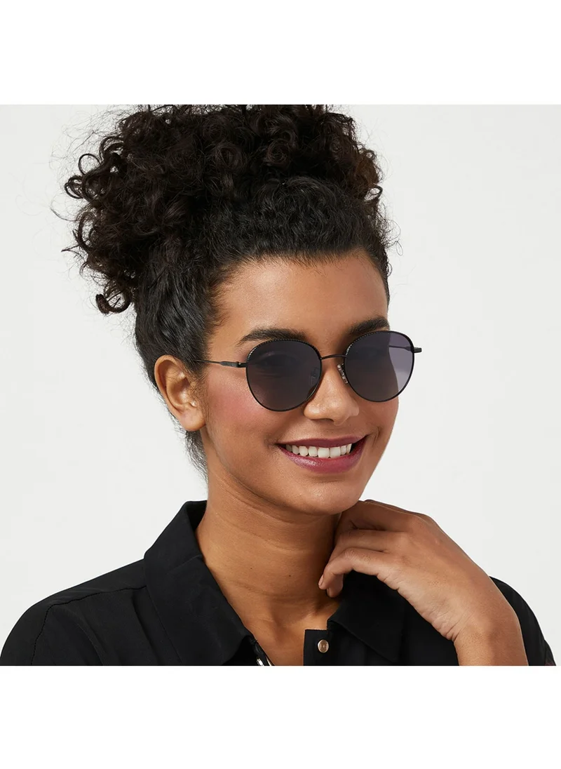 30Sundays FORGET-ME-NOT Women Gray Sunglasses - Frame Material: Metal - Lens Color: Gray- Frame Color: Black - Full Rim