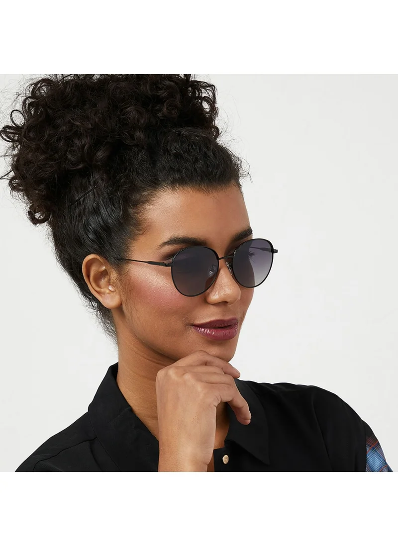 30Sundays FORGET-ME-NOT Women Gray Sunglasses - Frame Material: Metal - Lens Color: Gray- Frame Color: Black - Full Rim
