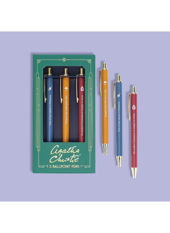 Chronicle Books Agatha Christie Pen Set: 3 Ballpoint Pens  - Image 2