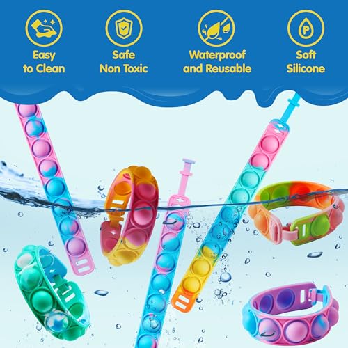 JOYIN Pop Fidget Toys pops Bulk 25 Pack Party Favors for Kids 4-8,8-12 Year, Fidget Bracelets Sensory Toys for Birthday Carnival Halloween Christmas Prizes Gifts Goodie Bags Stuffers for Kids - Image 3