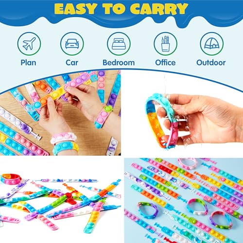 JOYIN Pop Fidget Toys pops Bulk 25 Pack Party Favors for Kids 4-8,8-12 Year, Fidget Bracelets Sensory Toys for Birthday Carnival Halloween Christmas Prizes Gifts Goodie Bags Stuffers for Kids - Image 4