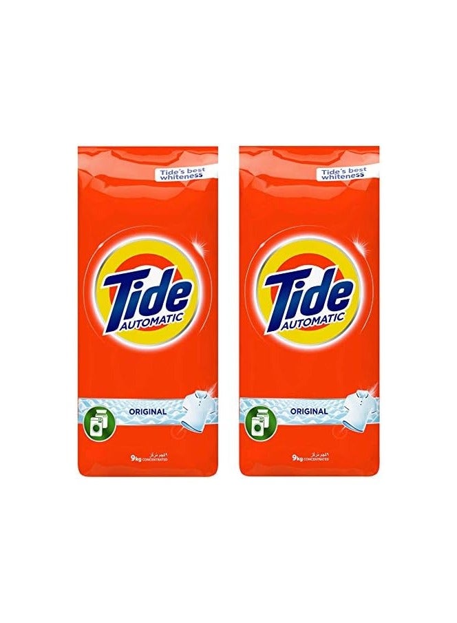 Tide Automatic Laundry Detergent Powder Original Scent, 2 x 9 Kg - Image 1