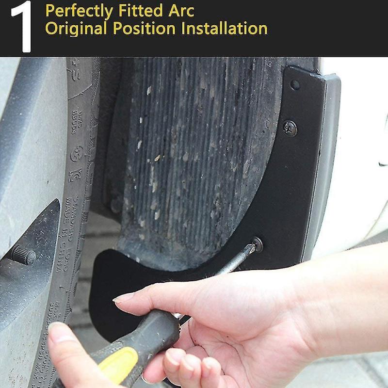 Mud Flaps: Durable Black Plastic, Easy Installation, Stylish Design - Car Protection Dirt Prevention Snow Guard for Skoda Karoq 2017 2018 2019 Vehicle Enhancement - Image 2