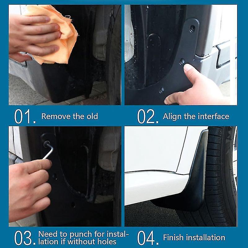 Mud Flaps: Durable Black Plastic, Easy Installation, Stylish Design - Car Protection Dirt Prevention Snow Guard for Skoda Karoq 2017 2018 2019 Vehicle Enhancement - Image 5
