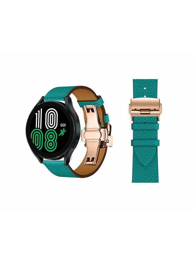 بيرفيي سوار بديل من الجلد الطبيعي لساعة سامسونج جالاكسي 4 مقاس 40/44 مم أخضر - Image 1