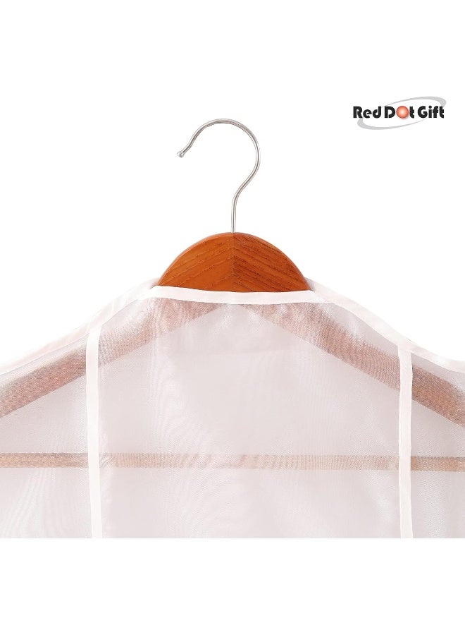 Red Dot Gift Red Dot Gift Pack of 10 Premium Organza Hanging Garment Bag 66''x 24'' / 165 * 60cm Tie with ribbon Dress Bags for Closet and Cloth Storage  - Image 3