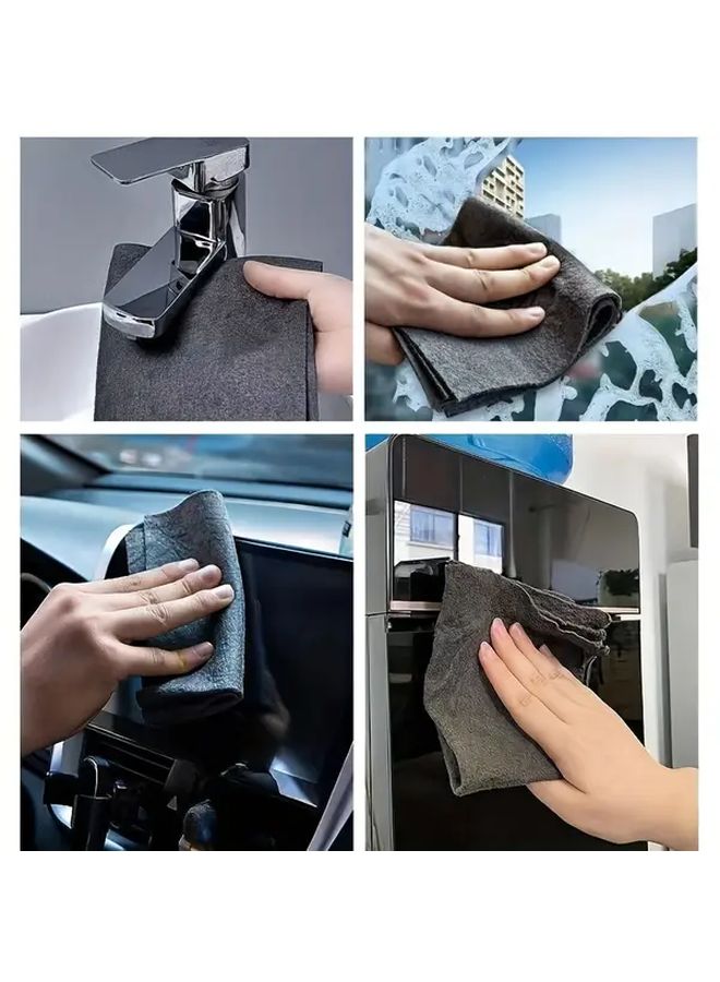 Gray Magic Cloth 3pcs Streak Free Glass Cleaning Polishing Mirrors Glassware Polyester - Image 5