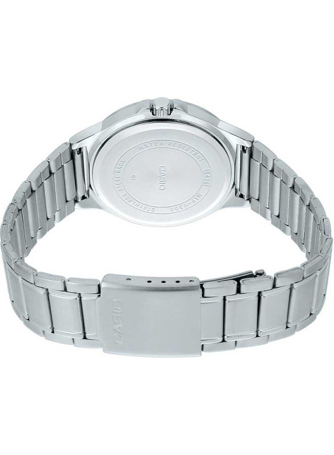 CASIO Men Stainless Steel Analog Wrist Watch MTP-V300D-1A2UDF - 33 mm - Silver - Image 3