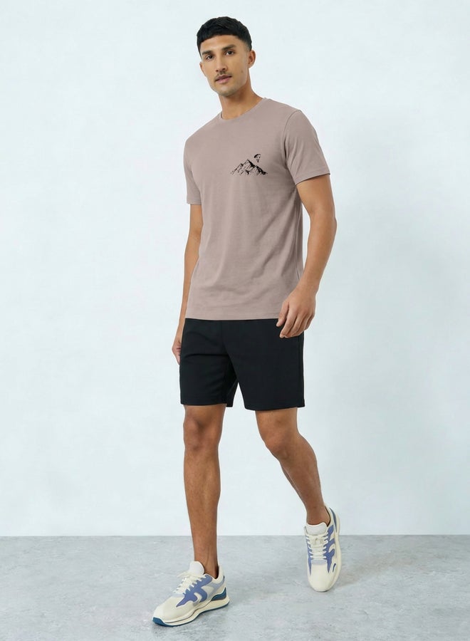 Take Two men's graphic print round neck short sleeve T-shirt with shorts set - Image 1