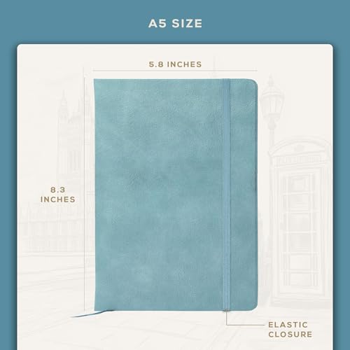 BEECHMORE BOOKS Lined Journal Notebook, 5.8 x 8.3 inch, A5 160 Lined Pages, Hardcover Leather Journals for Women, Men, Writing and Notebooks for Work - 120 GSM Thick Paper, Gifts Box Included - Image 3