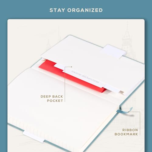 BEECHMORE BOOKS Lined Journal Notebook, 5.8 x 8.3 inch, A5 160 Lined Pages, Hardcover Leather Journals for Women, Men, Writing and Notebooks for Work - 120 GSM Thick Paper, Gifts Box Included - Image 4