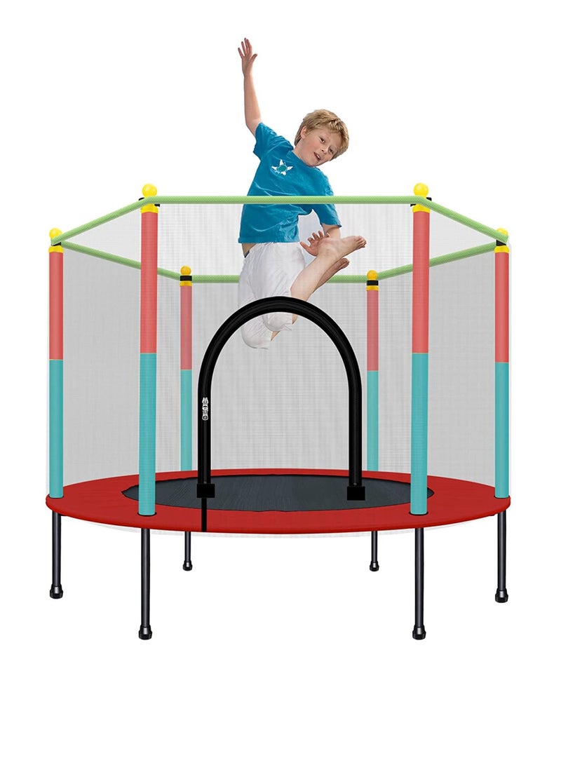 DubaiGallery Indoor Round Trampoline Family Toy Small Home Jumping Bed Bounce Bed With Protective Wire Net For Kids - Image 1