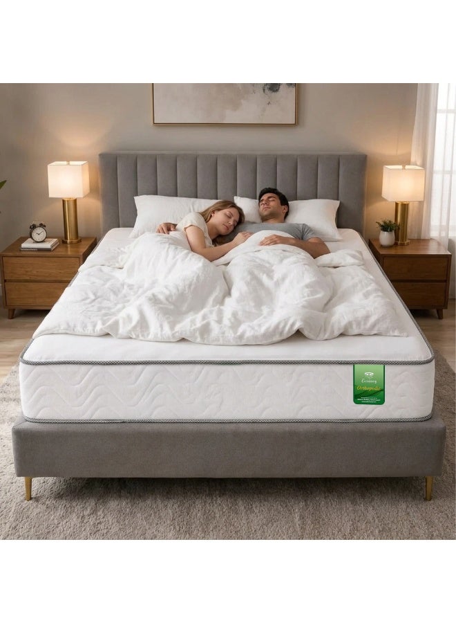 Easeliving Orthopedic Double Bed Mattress 120x200 cm - 20 cm Thick Reversible Bonnell Spring Mattress with Medium Comfort and Breathable Fabric | Ortho Mattress with Pressure Relief for All Sleepers - Image 3