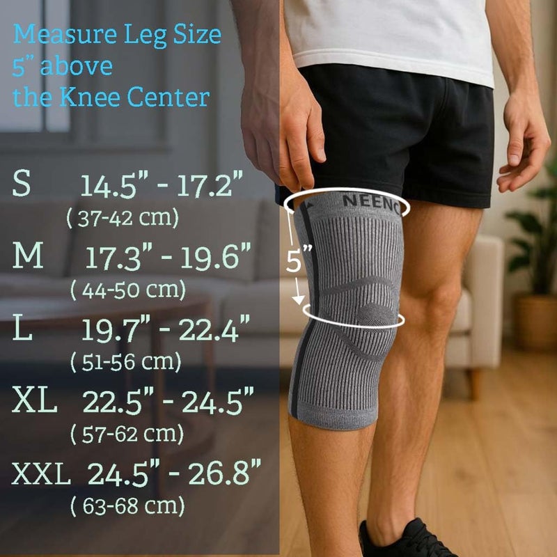 NEENCA Knee Sleeve â€“ Knee Braces for Knee Pain, Joint Pain Relief, Swelling, Inflammation Relief, and Circulation, Knee Support for Women and Men - Image 2