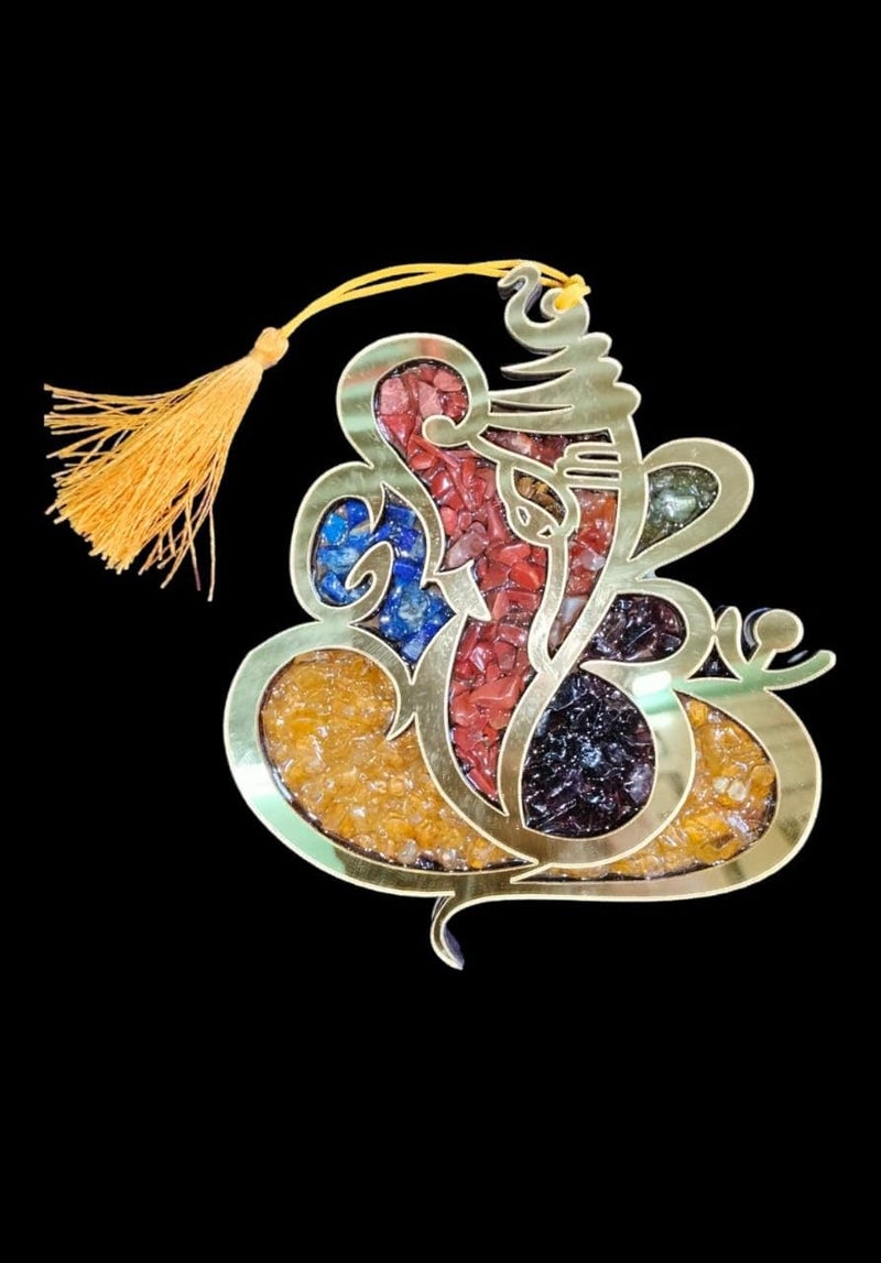 Generic Trisha Agate Pre Marked MDF Boards Charming Ganesha with Hanging Dori 10inch Wooden Cutout for Craft MDF Laser Cut Wood Base for Art Craft Home Decor Wall Hanging  - Image 1