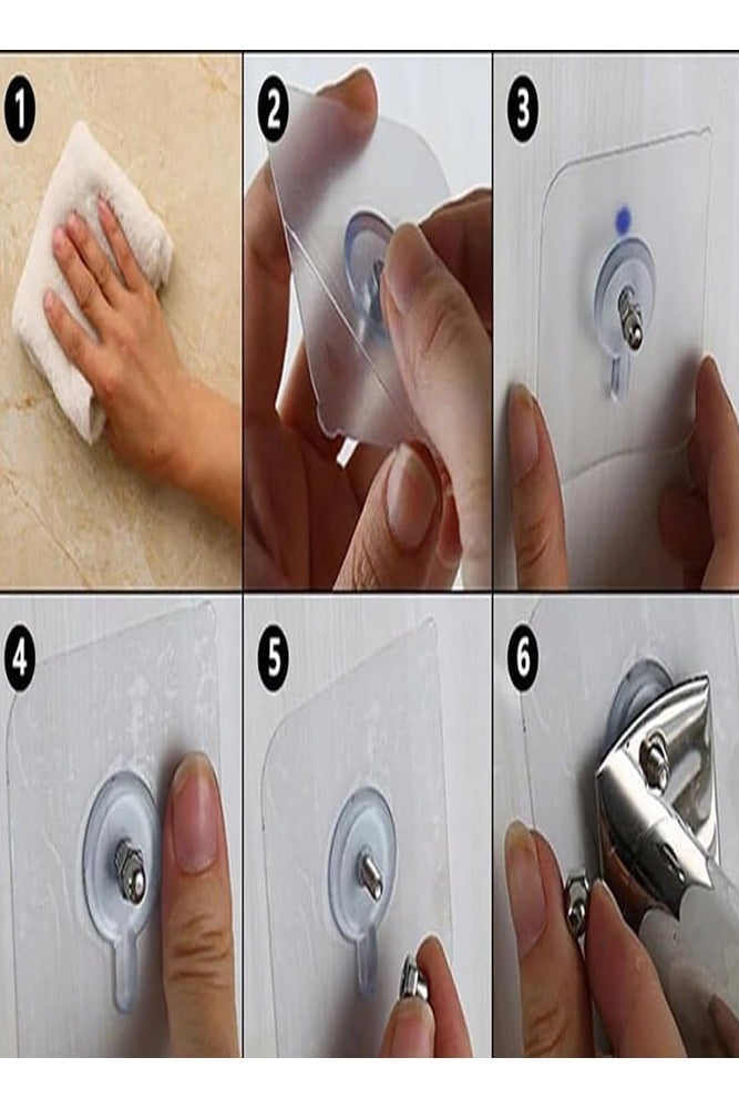 BELLSBERRY 8pcs Self-Adhesive Wall Hooks – Heavy Duty No Drilling Required for Hanging Bathroom Items, Clocks & Decorations - Image 3