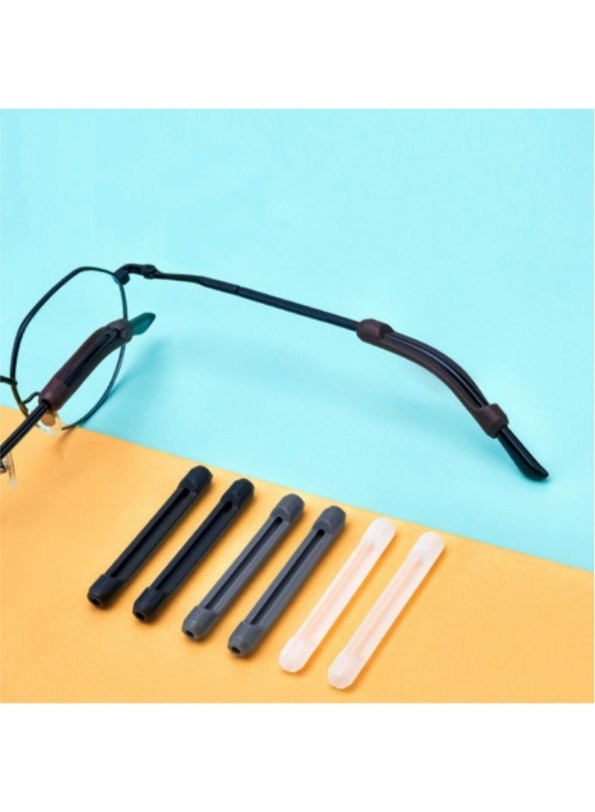 8 قطع وسائد أذن للنظارات (بني/أسود/رمادي/شفاف)، ملحقات نظارات مريحة مرنة مضادة للانزلاق - Image 1