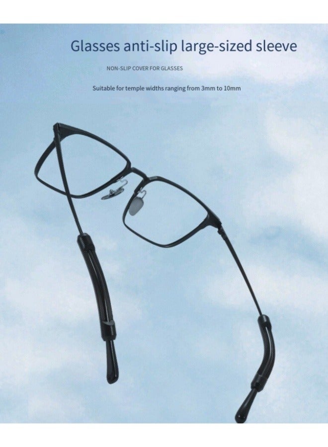 8 قطع وسائد أذن للنظارات (بني/أسود/رمادي/شفاف)، ملحقات نظارات مريحة مرنة مضادة للانزلاق - Image 2