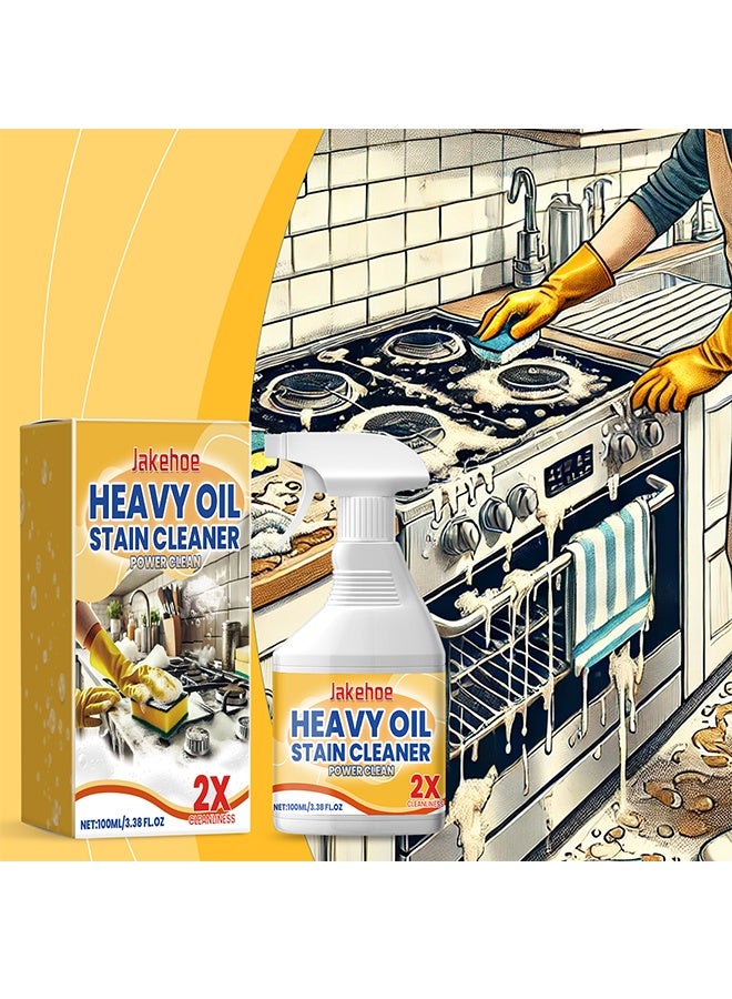 Jakehoe منظف بقع الزيت الثقيل، منظف فقاعي لبقع الزيت الثقيل، عبوة 100 مل لجميع الأغراض، منظف فقاعي للمطبخ للتنظيف العميق، رذاذ مزيل الأوساخ للشفاط، الفرن، الأواني، الشوايات، الحوض 100 مل - Image 2