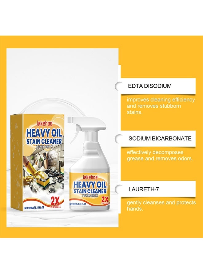 Jakehoe منظف بقع الزيت الثقيل، منظف فقاعي لبقع الزيت الثقيل، عبوة 100 مل لجميع الأغراض، منظف فقاعي للمطبخ للتنظيف العميق، رذاذ مزيل الأوساخ للشفاط، الفرن، الأواني، الشوايات، الحوض 100 مل - Image 4