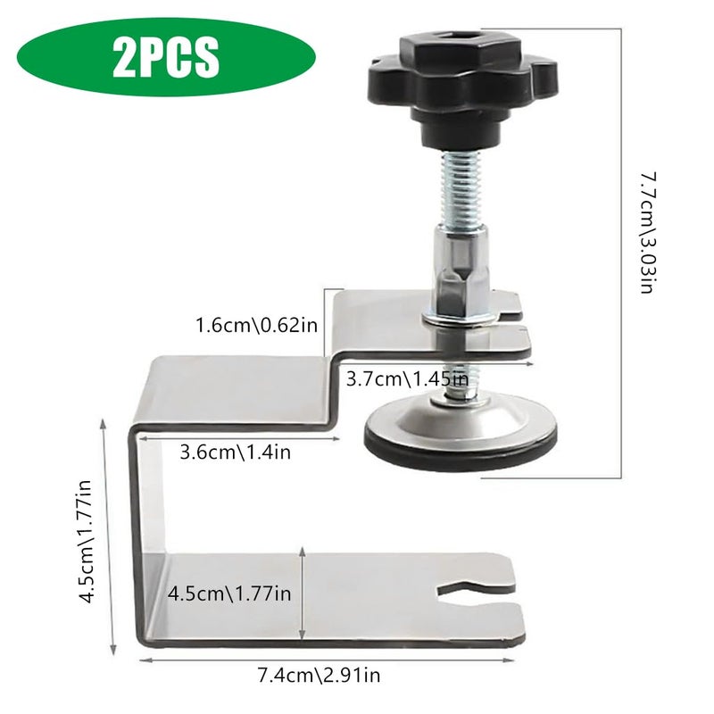 Serplex ® 2PCS مشابك C للعمل الخشبي، مشبك تثبيت الأدراج مع وسادة حماية سيليكون، أدوات خزائن العمل الخشبي لج knobs الأبواب، تصميم برغي التعديلات لمشبك تثبيت الأدراج الخشبية - Image 2