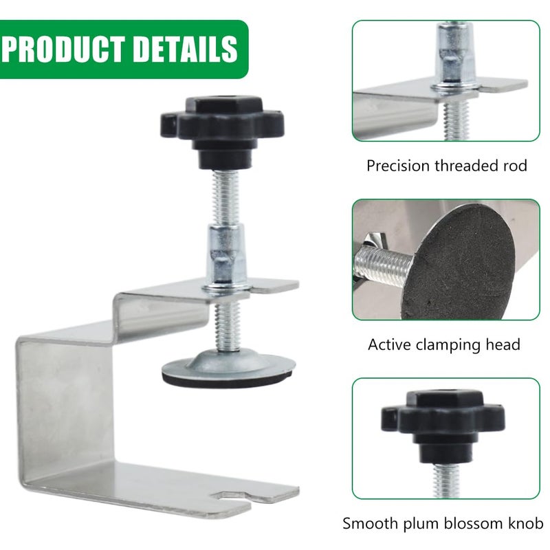 Serplex ® 2PCS مشابك C للعمل الخشبي، مشبك تثبيت الأدراج مع وسادة حماية سيليكون، أدوات خزائن العمل الخشبي لج knobs الأبواب، تصميم برغي التعديلات لمشبك تثبيت الأدراج الخشبية - Image 4