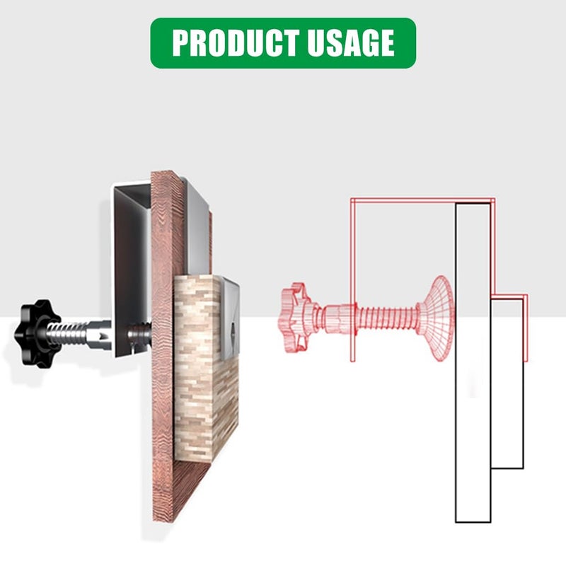 Serplex ® 2PCS مشابك C للعمل الخشبي، مشبك تثبيت الأدراج مع وسادة حماية سيليكون، أدوات خزائن العمل الخشبي لج knobs الأبواب، تصميم برغي التعديلات لمشبك تثبيت الأدراج الخشبية - Image 3