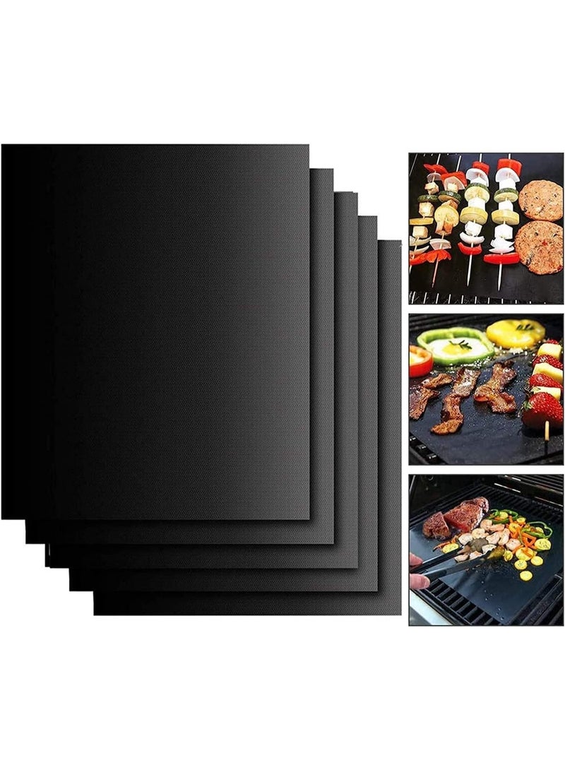 هوميرا طقم حصائر شواء قابلة لإعادة الاستخدام، قطعتان، 40 × 34 سم و35 × 24 سم، بديل غير لاصق لشوايات الفحم والغاز والفرن، سطح طهي سهل التنظيف - Image 4