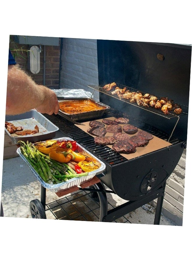 هوميرا طقم حصائر شواء قابلة لإعادة الاستخدام، قطعتان، 40 × 34 سم و35 × 24 سم، بديل غير لاصق لشوايات الفحم والغاز والفرن، سطح طهي سهل التنظيف - Image 2