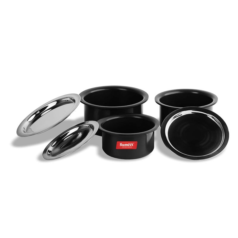 Sumeet Aluminium Anodized Tope Set, 1.8, 2.3, 2.9 Liters, 3 Piece (Black) - Image 5