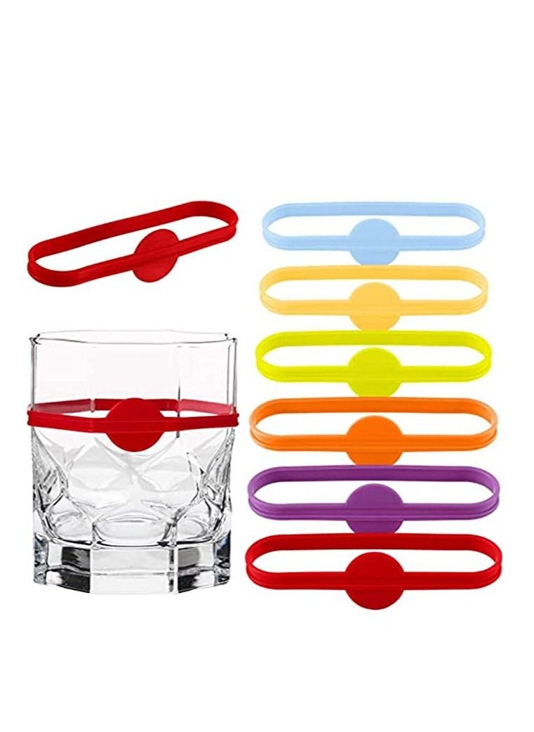 Y&D Silicone Strip Tag Drink Markers, Glass Cup Charms Markers Colorful Bottle Marker Party Solution for Guests Kids Home School Family Daily Use 2.76 Inches (24 Pieces) 