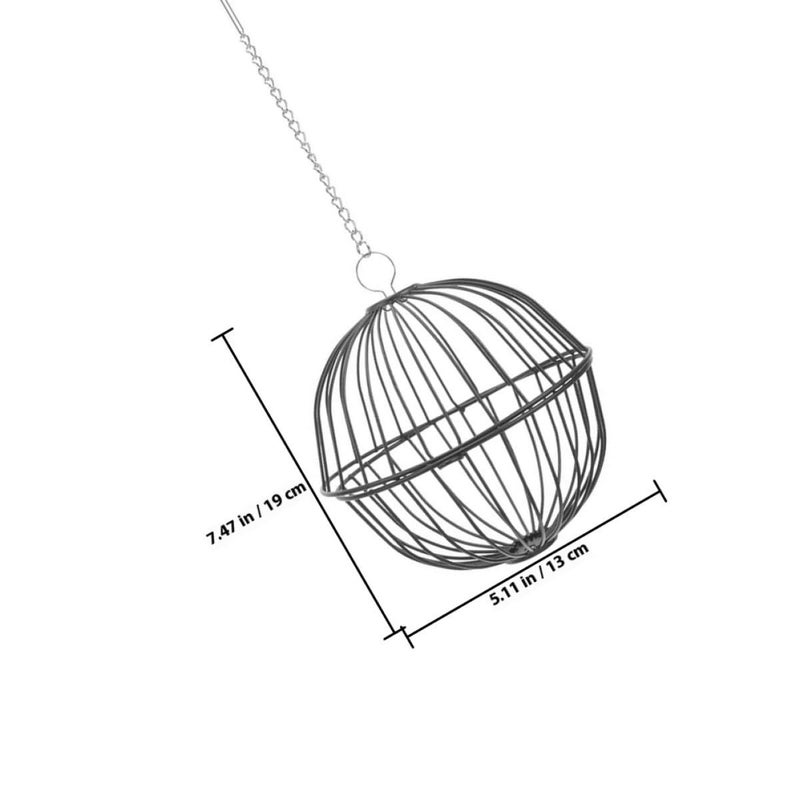 Small Pet Hay Ball Feeder Hanging Dry Food Dispenser For Hamster And Rabbit Cage Black - Image 3