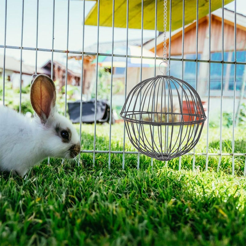 Small Pet Hay Ball Feeder Hanging Dry Food Dispenser For Hamster And Rabbit Cage Black - Image 5