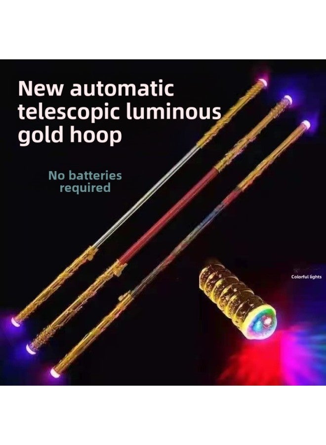 Bamboo Dragon Sword Stall Temple Fair Scenic Spot Hot Sale Dragon Sword Children's Toys-Color:Automatic Gold Hoop Bar With Lights Random  - Image 1