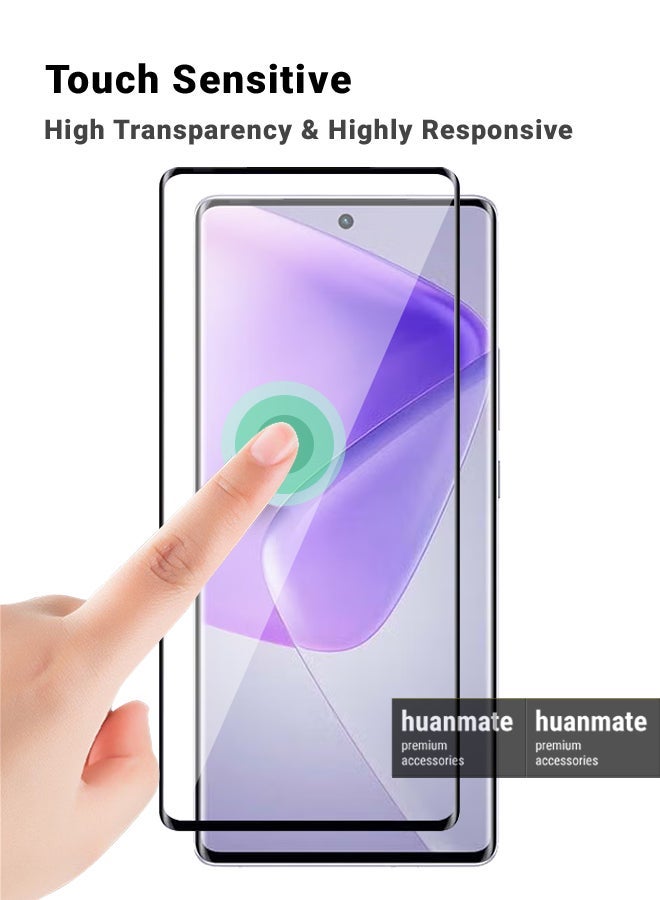 huanmate 2 Pieces Infinix Hot 50 Pro Plus Screen Protector – Premium Edge to Edge Tempered Glass, High Transparency, Delicate Touch, Anti-Explosion, Smooth Arc Edges, Easy Installation - Image 4