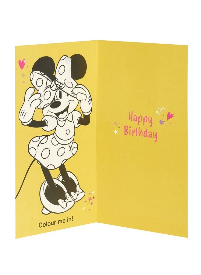 UK Greetings Disney 3Rd Birthday Card For Her/Girl With Envelope - Badge Design - With Minnie Mouse, 121Mm X 229Mm - Image 2