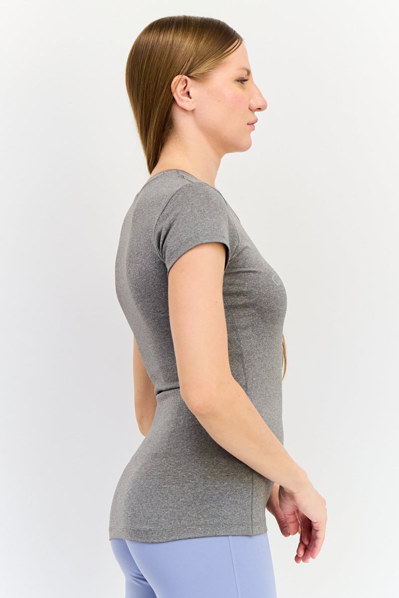 PUMA Women Slim Fit Brand Logo Outdoor T-Shirt, Grey - Image 3