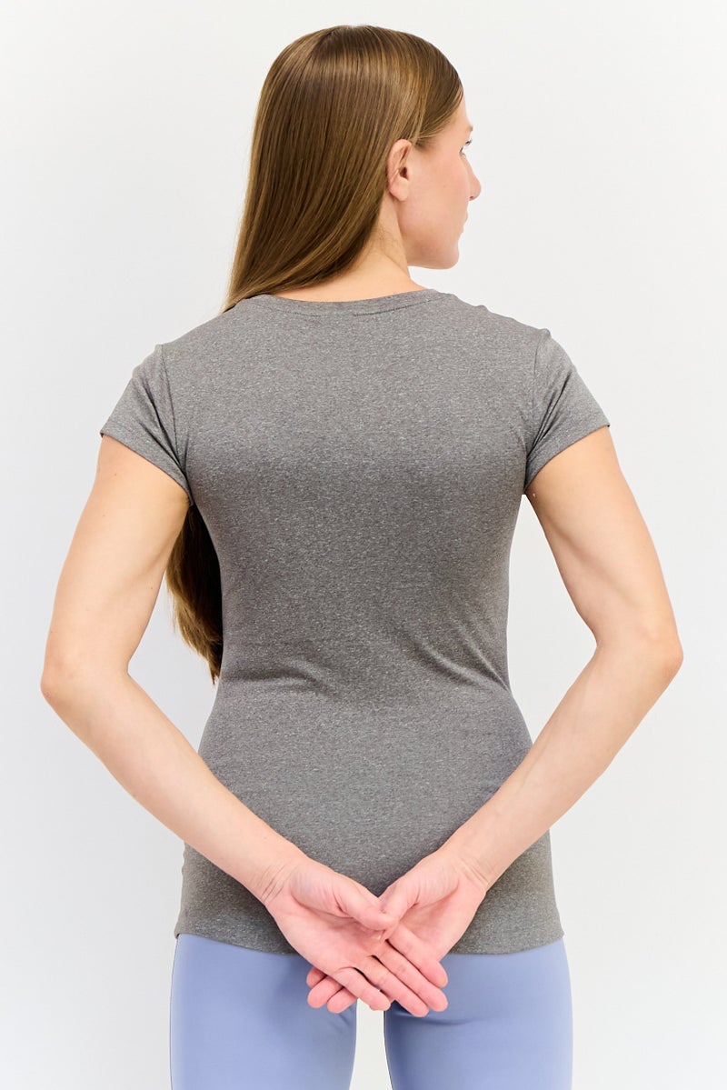 PUMA Women Slim Fit Brand Logo Outdoor T-Shirt, Grey - Image 2