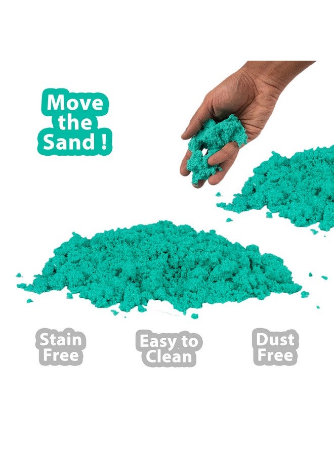 راتاناز مجموعة رمل صغيرة من RATNA'S، 200 جرام، لون أخضر داكن، للأطفال مع قوالب متنوعة - ألعاب نشاط رملية حركية، ألعاب طينية رملية ناعمة للأولاد والبنات - Image 2