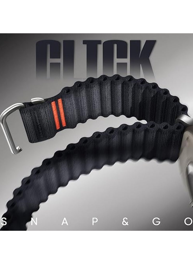 TEMPO Durable Sport Band Compatible with Apple Watch Ultra 2/1 Ultra 49mm 46mm 45mm 44mm 42mm for Men Women, Stretchy Nylon Loop Adjustable Strap with S-Hook for iWatch Series 10 9 8 7 6 5 4 3 2 1 SE  - Image 2