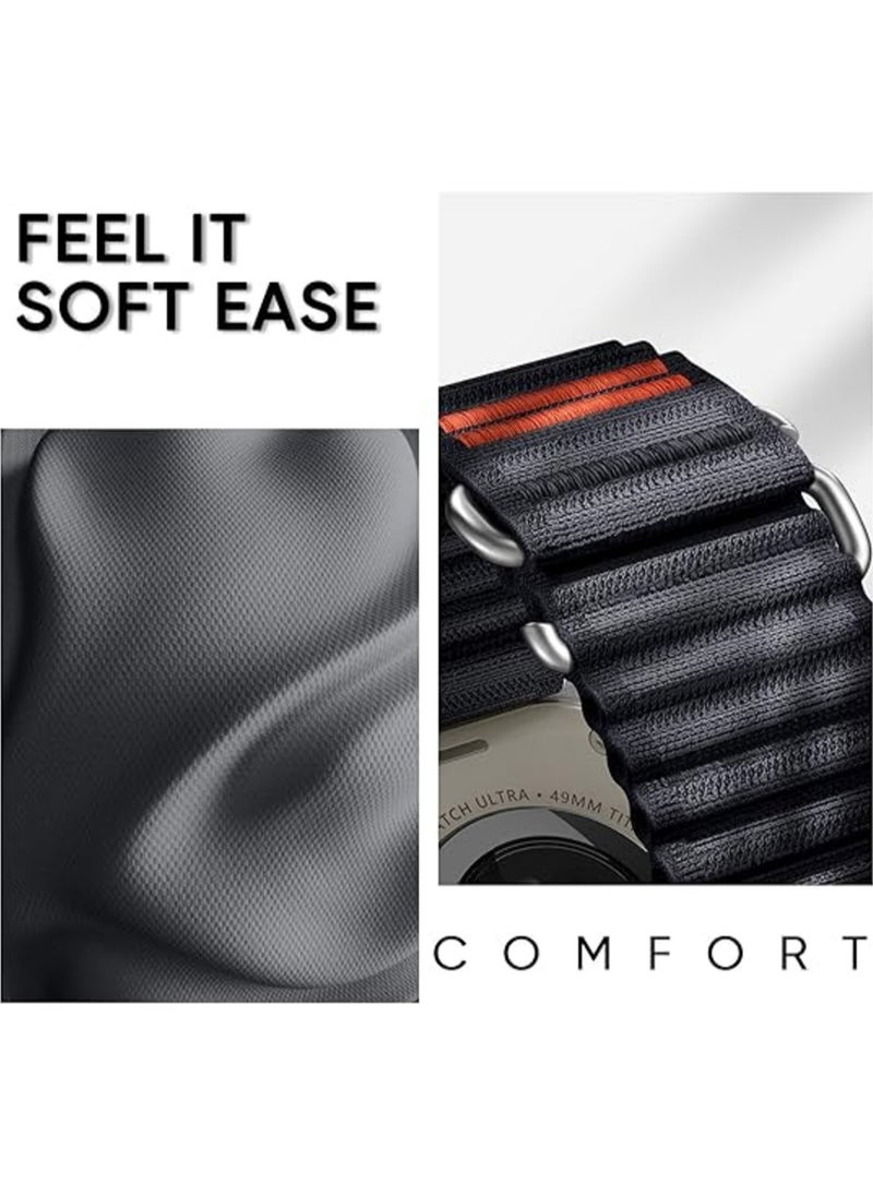 TEMPO Durable Sport Band Compatible with Apple Watch Ultra 2/1 Ultra 49mm 46mm 45mm 44mm 42mm for Men Women, Stretchy Nylon Loop Adjustable Strap with S-Hook for iWatch Series 10 9 8 7 6 5 4 3 2 1 SE  - Image 3